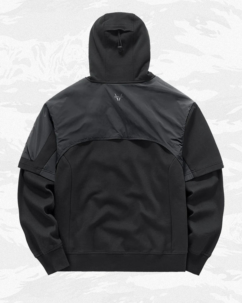 Functional Two-tone Spliced Tactical Hoodie