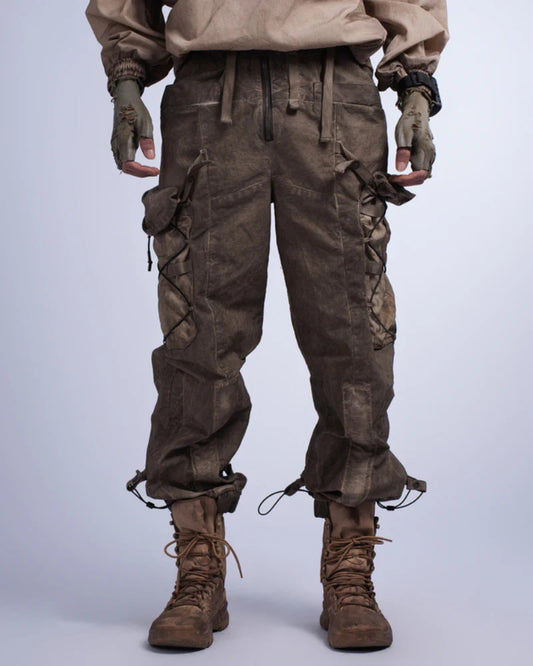 Post-Apocalyptic Distressed Washed Outdoor Cargo Pants