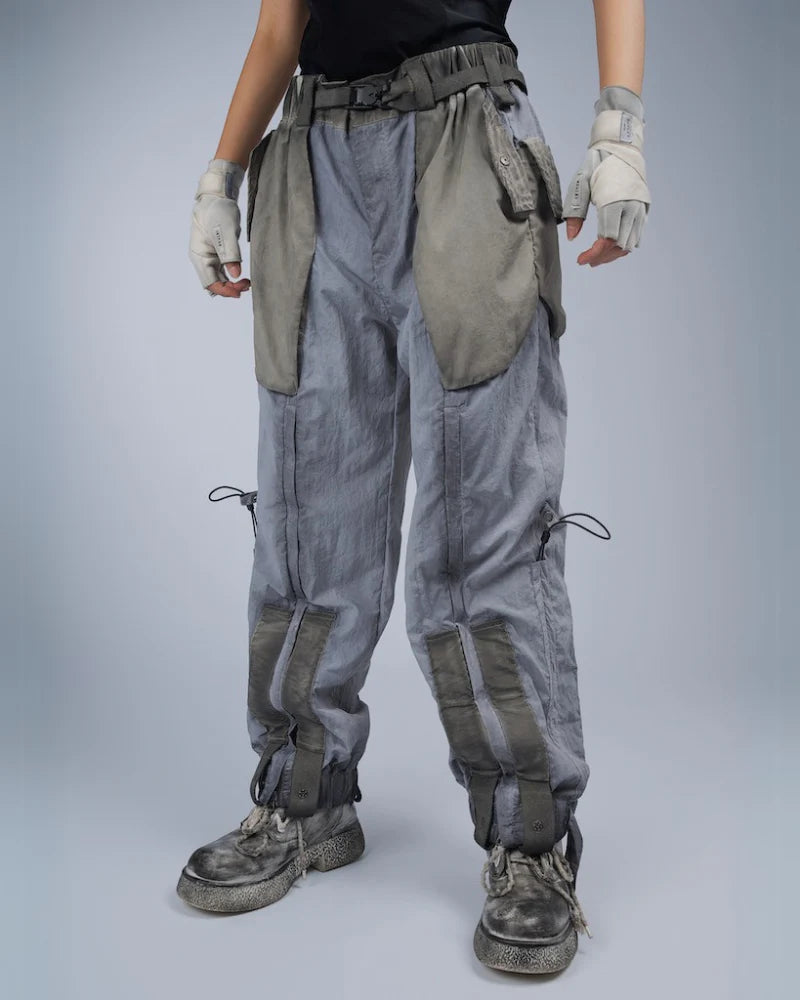 Post-Apocalyptic Dirty Dyed Cargo Zipper Pants