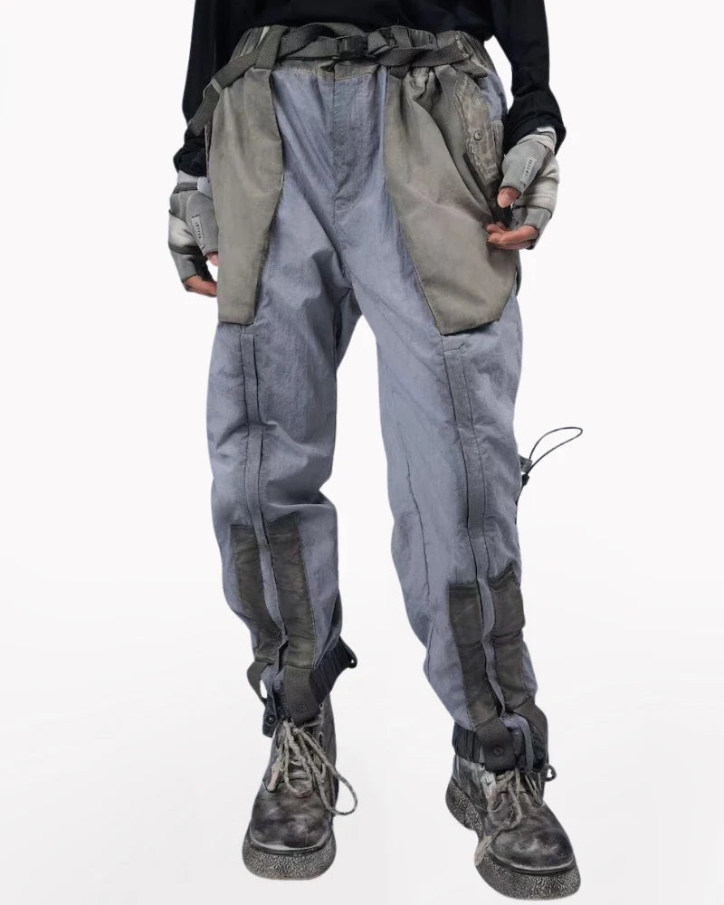 Post-Apocalyptic Dirty Dyed Cargo Zipper Pants