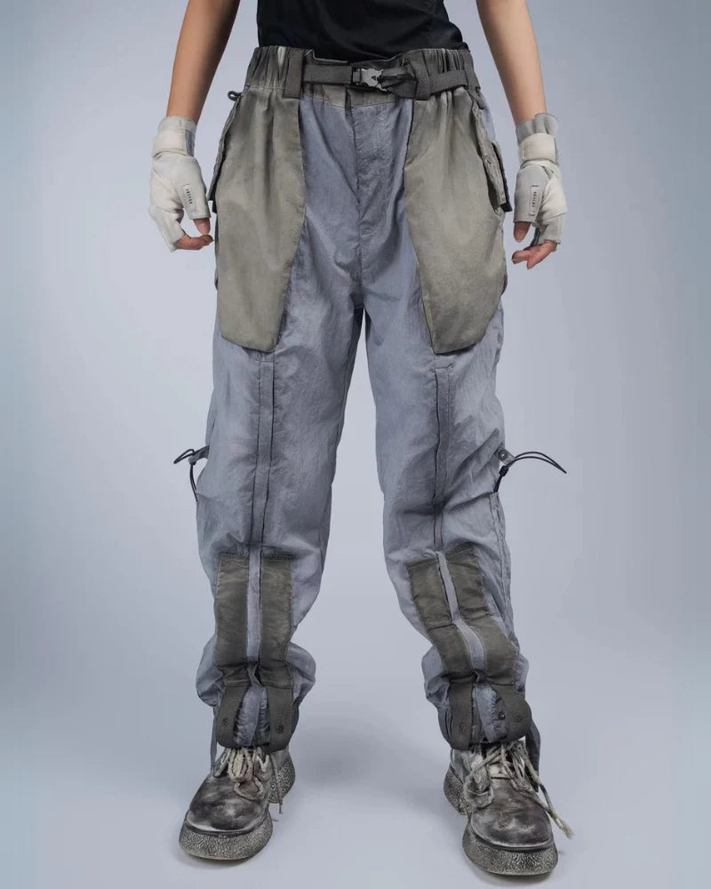 Post-Apocalyptic Dirty Dyed Cargo Zipper Pants