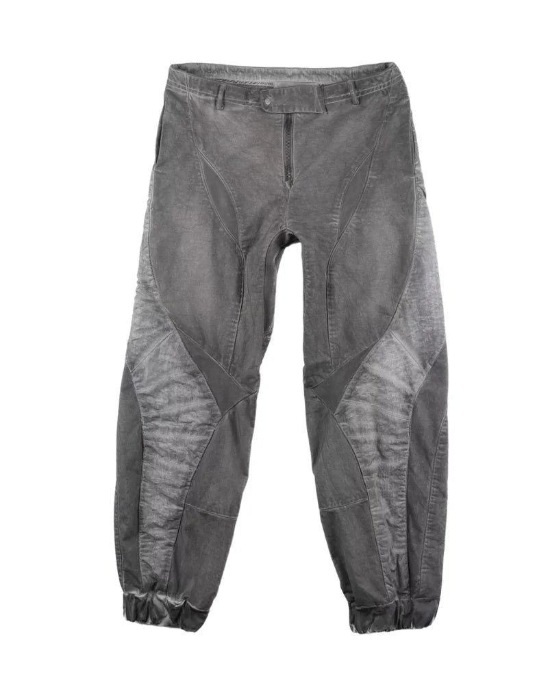 Post-Apocalyptic Wear Distressed Washed Patchwork Slim Cargo Pants
