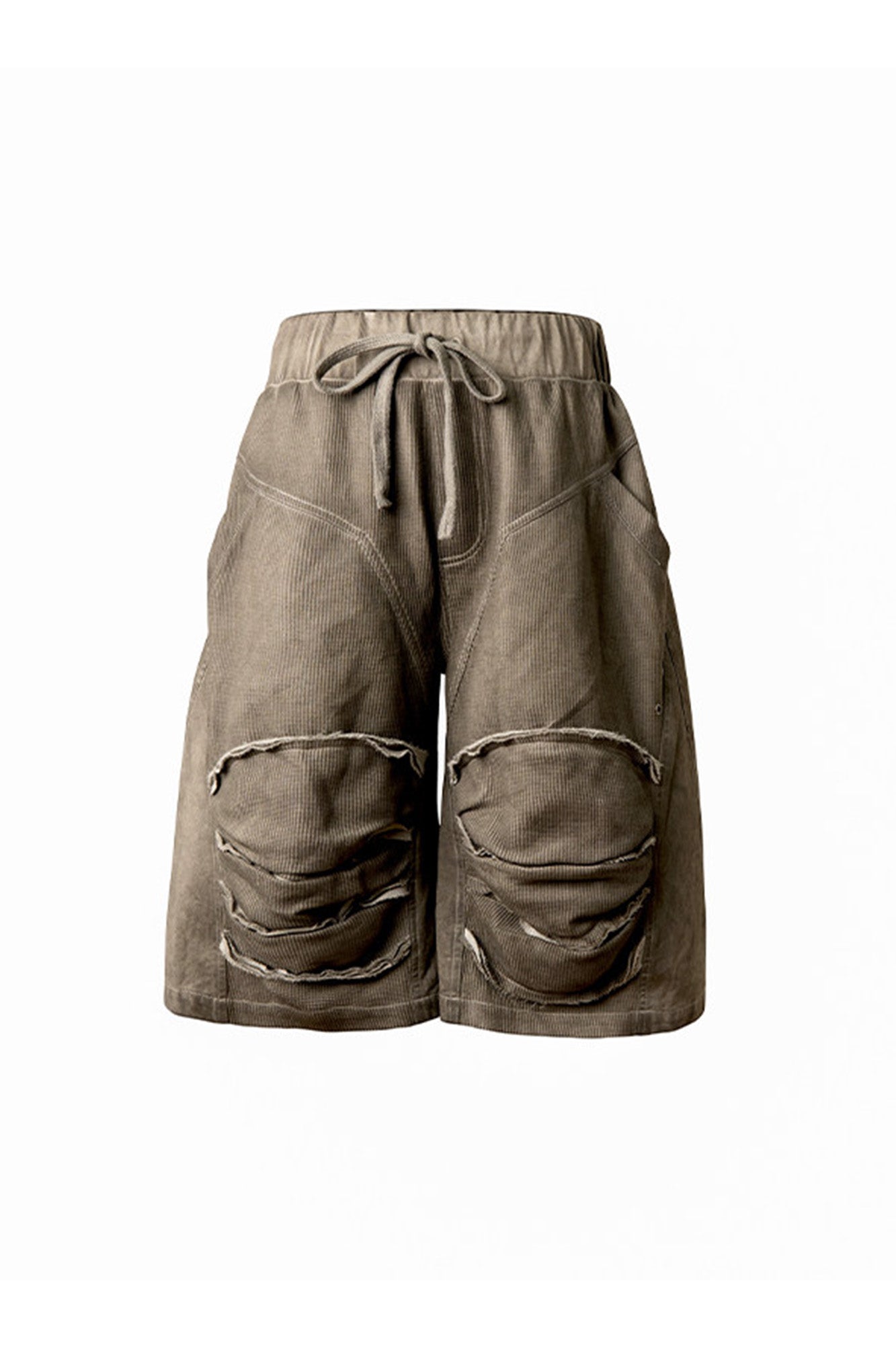 Dirty Fit Layered Frayed Knee Shorts