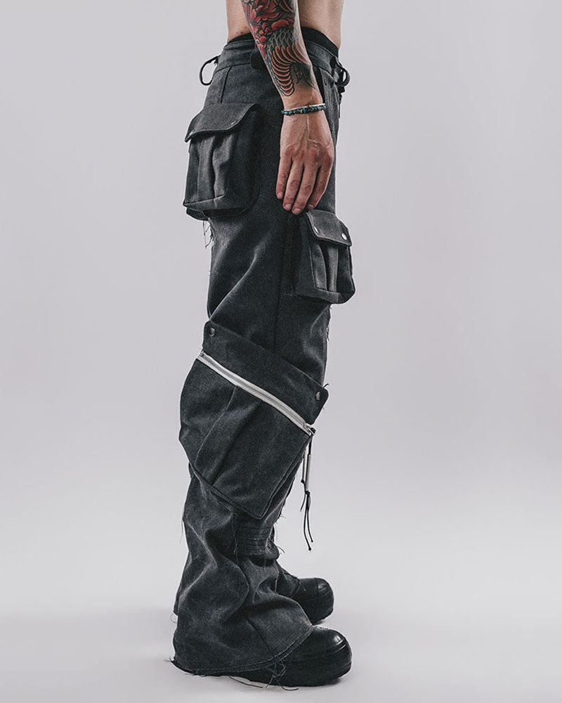 Obsidian Armored Multi-Zip Cargo Pants