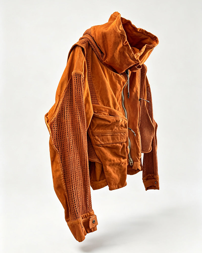 Post-Apocalyptic Wasteland Techwear Flight Jacket