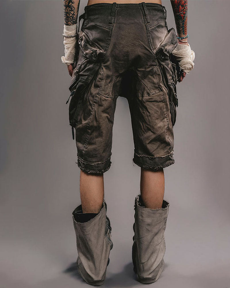 Wasteland Distressed Utility Cargo Shorts