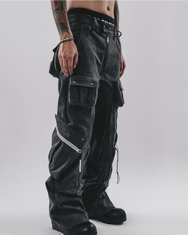Obsidian Armored Multi-Zip Cargo Pants