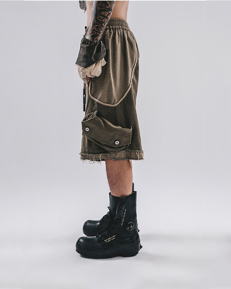 Wasteland Distressed Deconstructed Utility Shorts