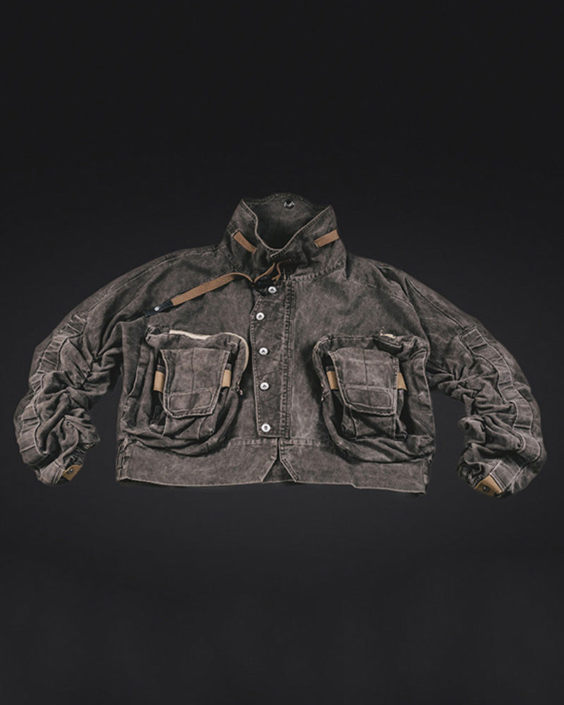 Post-Apocalyptic Multi-Pocket Utility Bomber Jacket