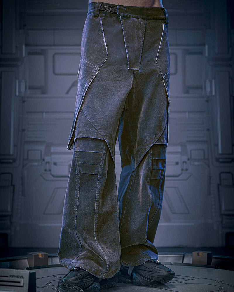 Cyberpunk Outfits Heavy Duty Loose Velvet Denim Pants
