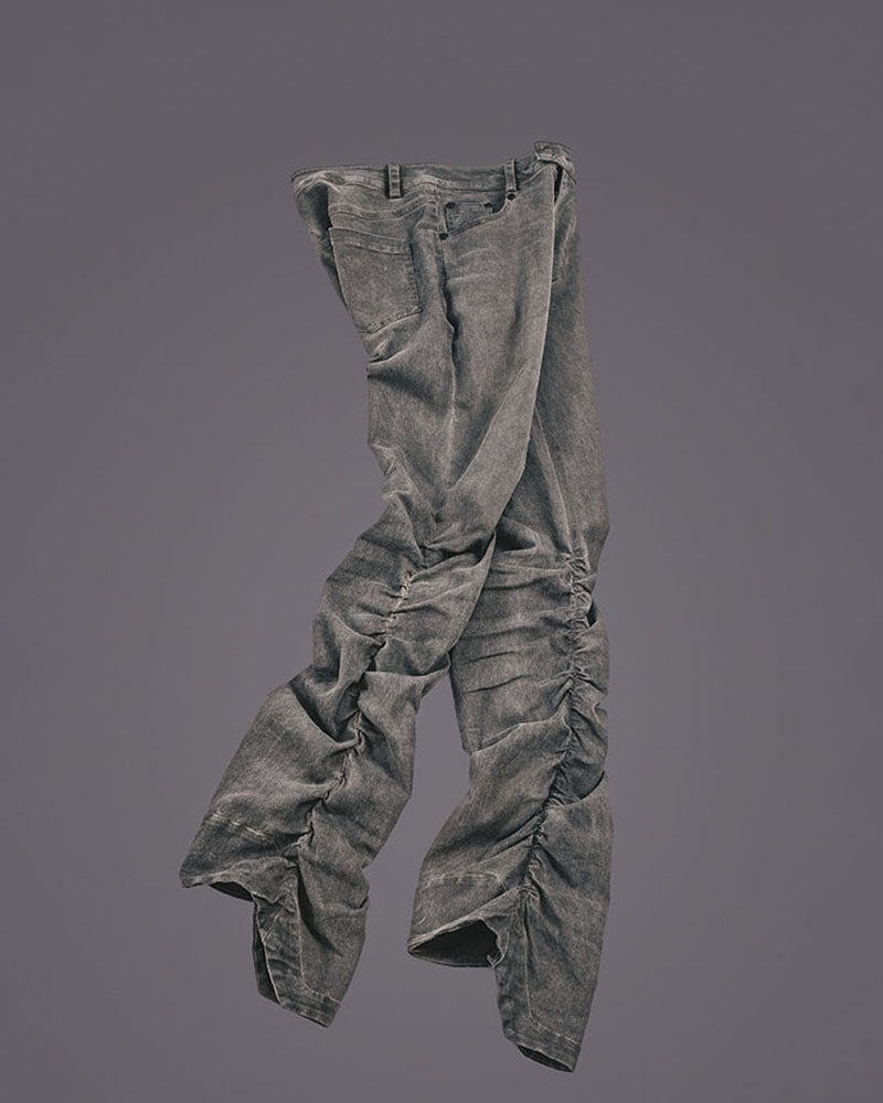 Post-Apocalyptic Slim Fit Flare Horseshoe Denim Pants