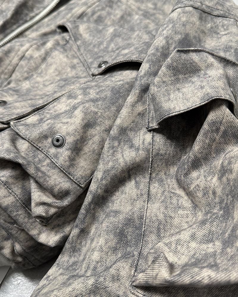 Post-Apocalyptic Cropped Bomber Utility Jacket