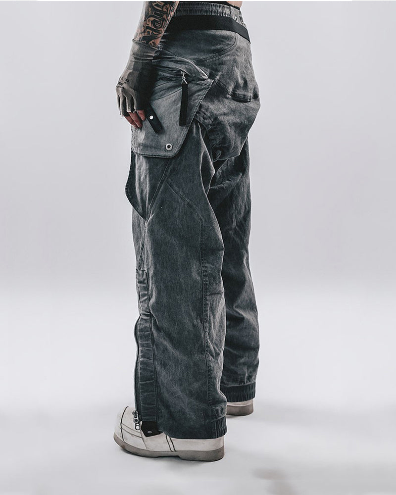 Post-Apocalyptic Wear Multi-Pocket Zipper Cargo Pants