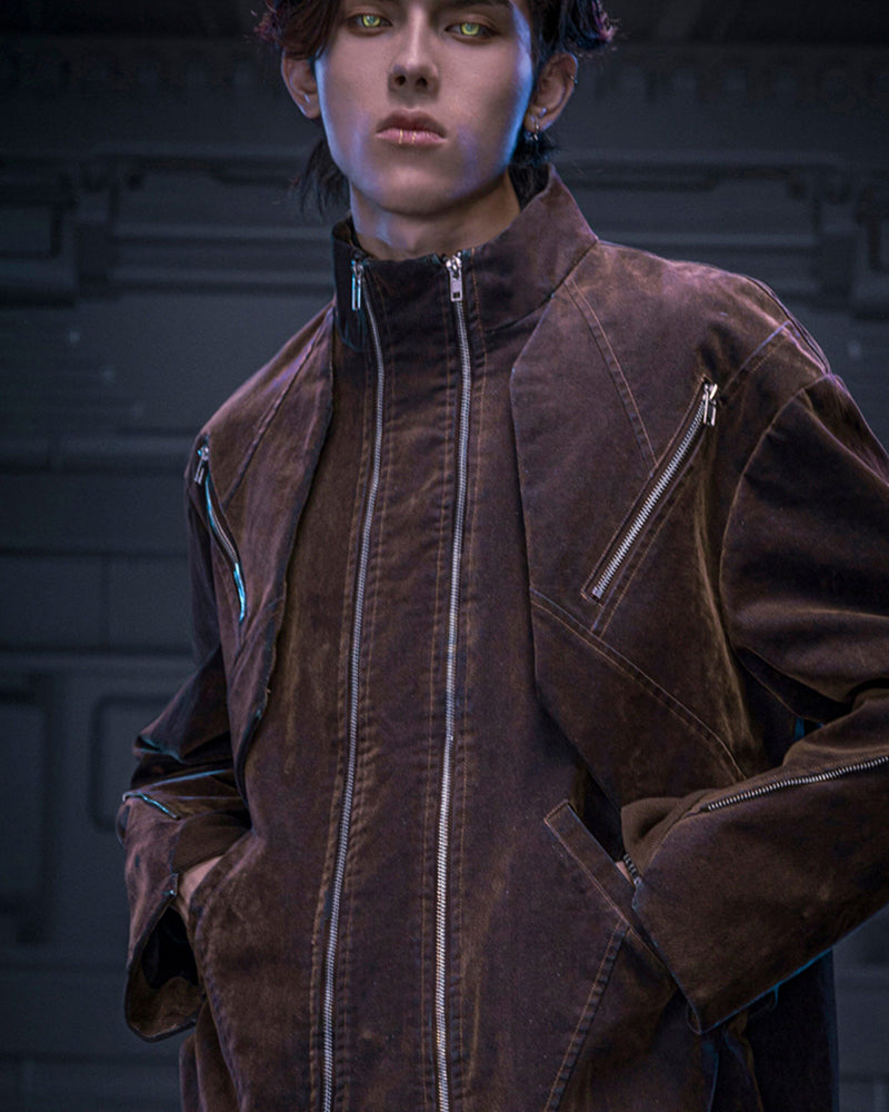 Cyberpunk Outfits Unisex Velvet Short Jacket