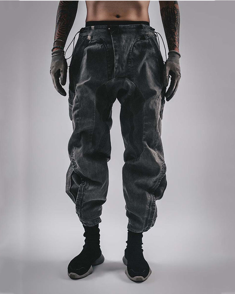 Wasteland Techwear Multi-Pocket Zip-Adjust Parachute Cargo Pants