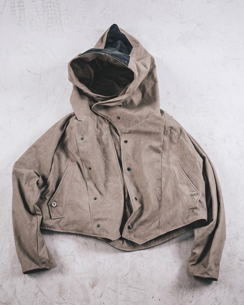 Post-Apocalyptic Hooded Cropped Utility Jacket