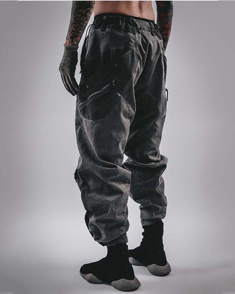 Wasteland Techwear Multi-Pocket Zip-Adjust Parachute Cargo Pants