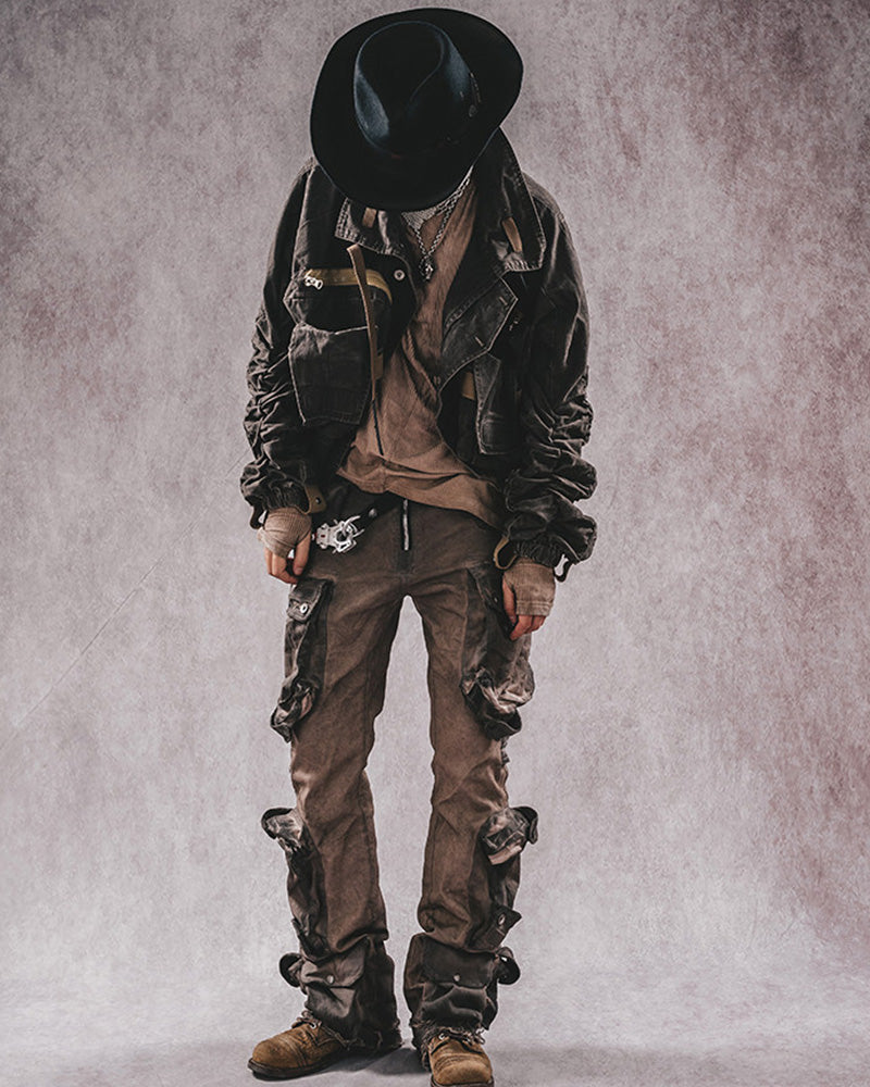 Post-Apocalyptic Multi-Pocket Utility Bomber Jacket