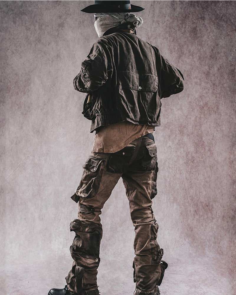 Post-Apocalyptic Multi-Pocket Utility Bomber Jacket