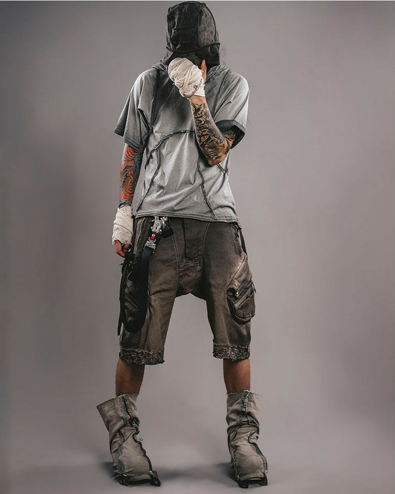 Wasteland Distressed Utility Cargo Shorts