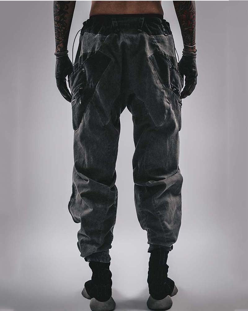 Wasteland Techwear Multi-Pocket Zip-Adjust Parachute Cargo Pants