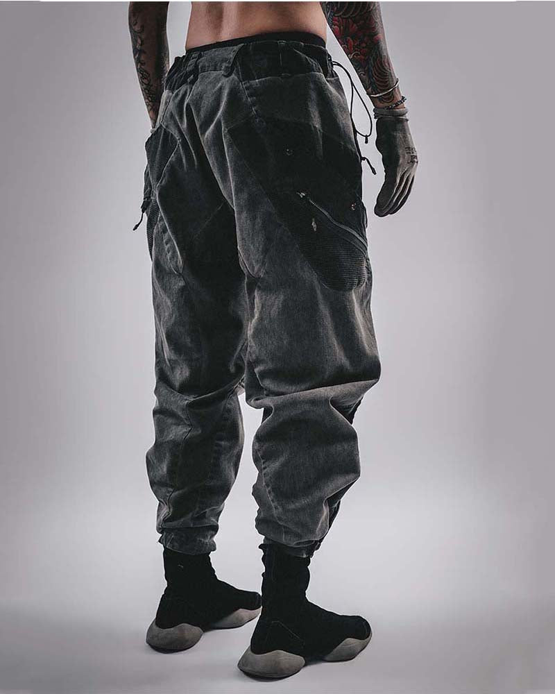 Wasteland Techwear Multi-Pocket Zip-Adjust Parachute Cargo Pants