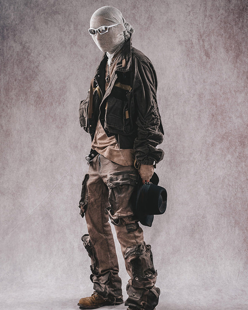 Post-Apocalyptic Multi-Pocket Utility Bomber Jacket