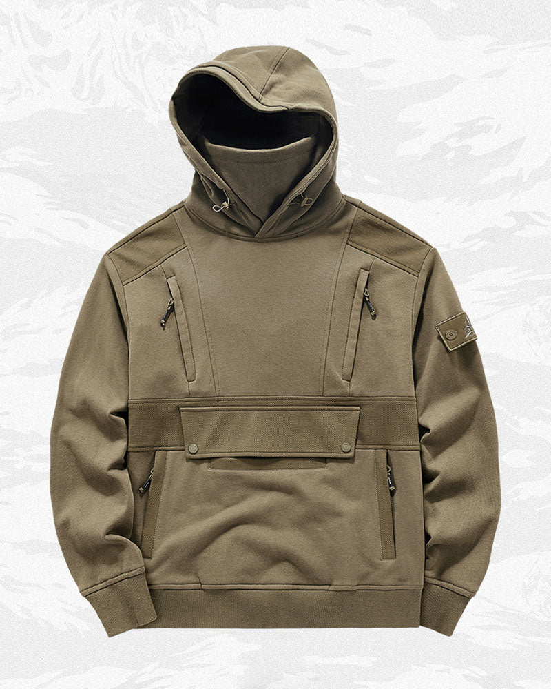 Tactical Multi-Pocket Mask Hoodie