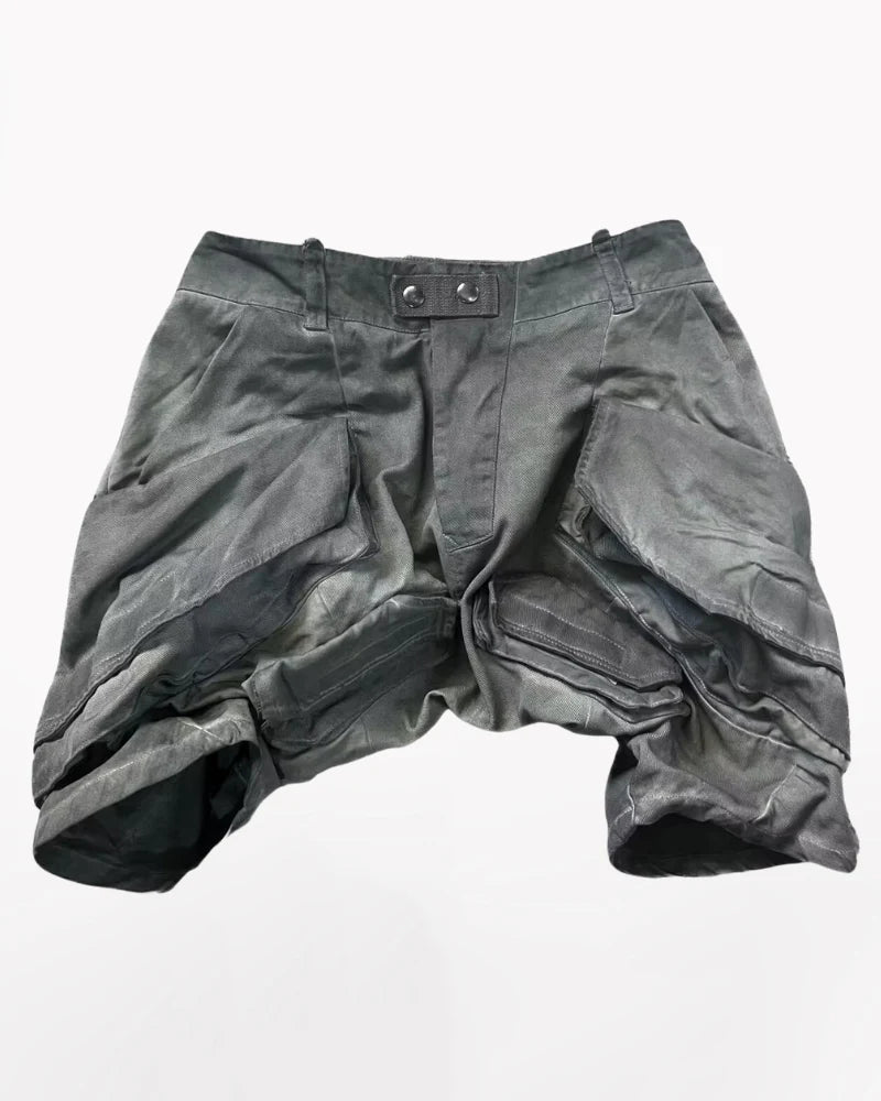 Post-Apocalyptic Wear Functional 3D Pocket Cargo Shorts