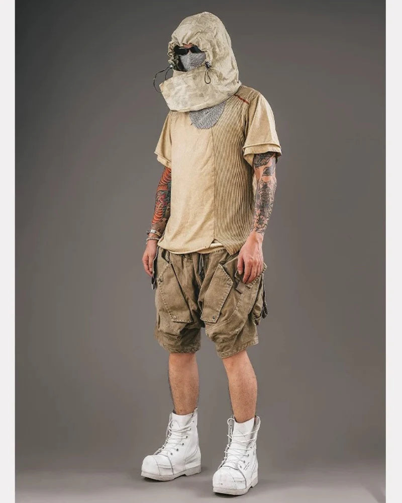 Post-Apocalyptic Wear Functional Multi-Pocket Cargo Shorts