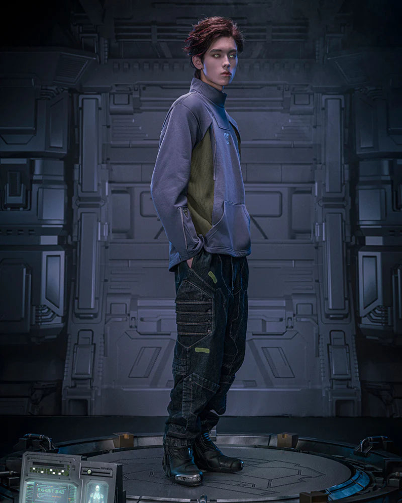 Cyberpunk Outfits Cotton Unisex Turtleneck Pullover Sweatshirt