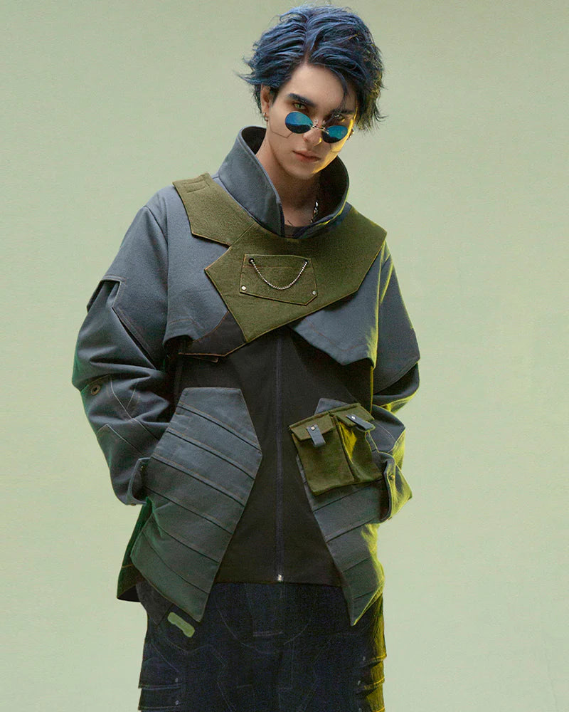 Cyberpunk Outfits Far-Off Vanguard Multi-Pocket Jacket