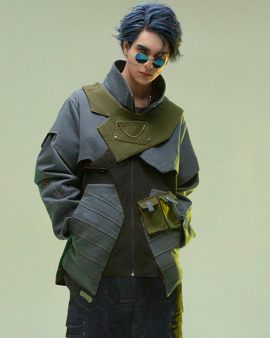 Cyberpunk Outfits Far-Off Vanguard Multi-Pocket Jacket