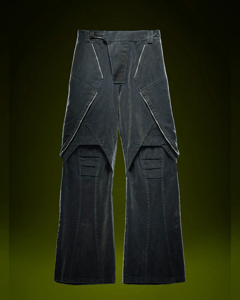 Cyberpunk Outfits Heavy Duty Loose Velvet Denim Pants
