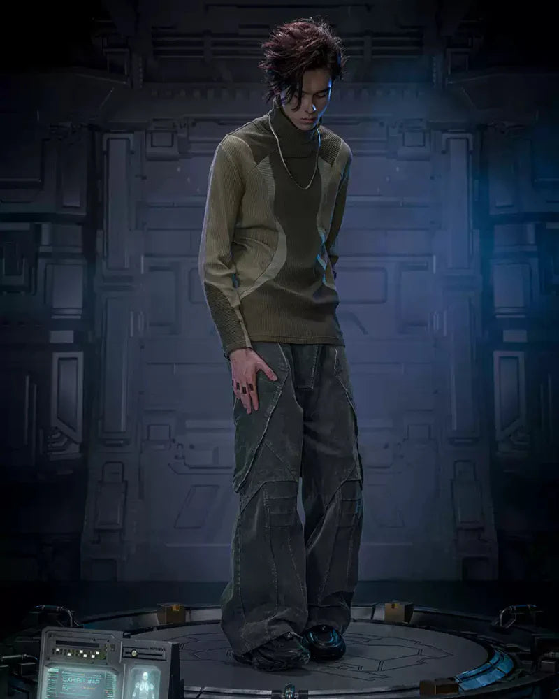 Cyberpunk Outfits Heavy Duty Loose Velvet Denim Pants
