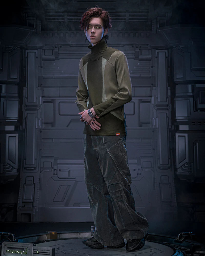 Cyberpunk Outfits Heavy Duty Loose Velvet Denim Pants