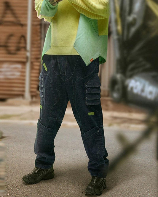 Cyberpunk Outfits Heavy Mecha Baggy Unisex Jeans