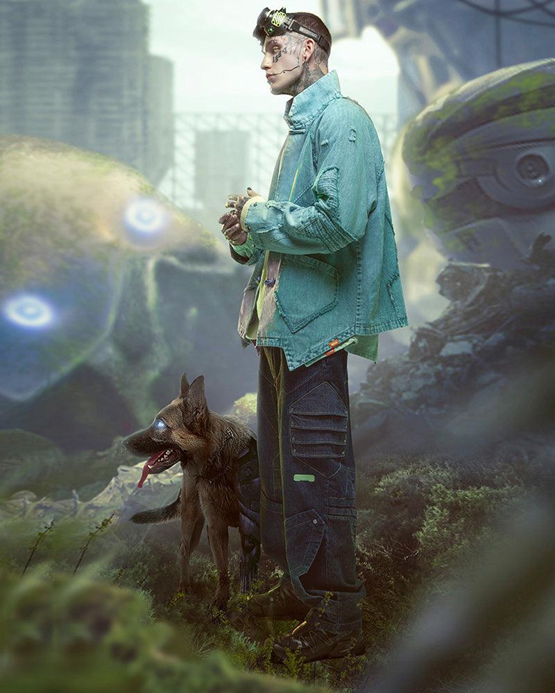 Cyberpunk Outfits Irregular Denim Jacket