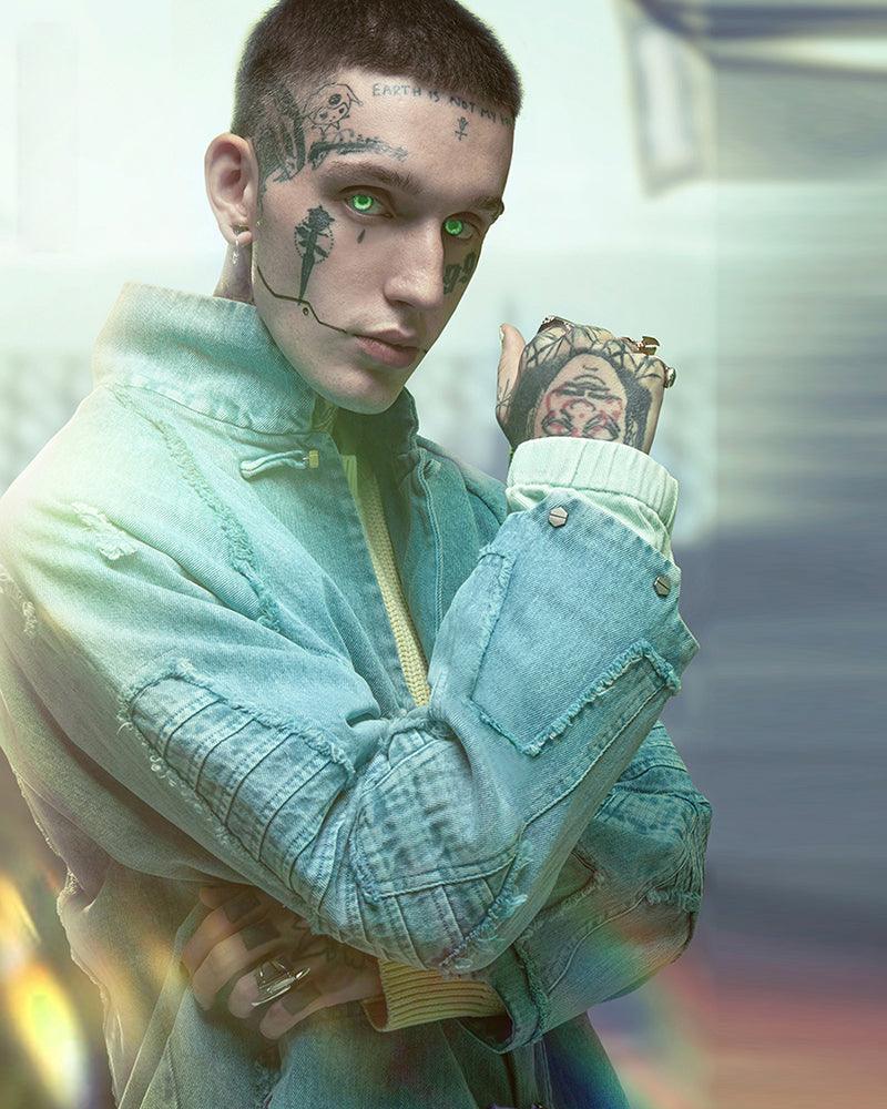 Cyberpunk Outfits Irregular Denim Jacket