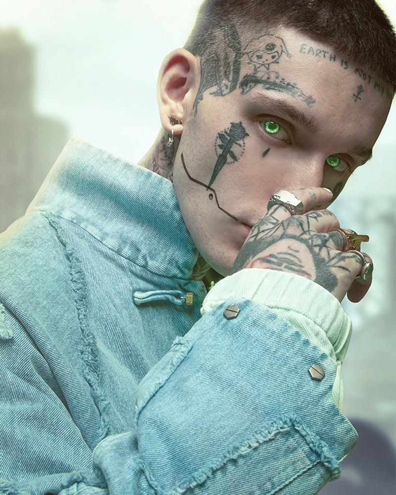 Cyberpunk Outfits Irregular Denim Jacket