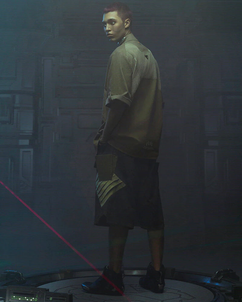 Cyberpunk Outfits Military Style Short Sleeve Shirt