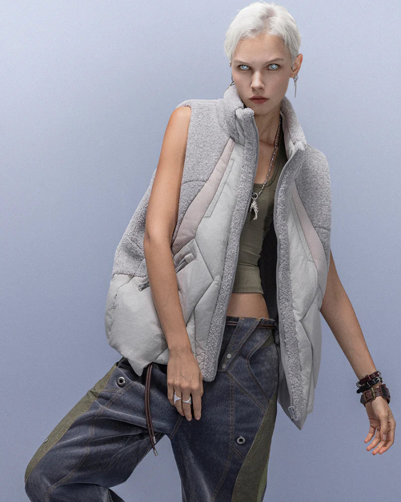 Cyberpunk Outfits Stand-Collar Lightweight Winter Down Vest