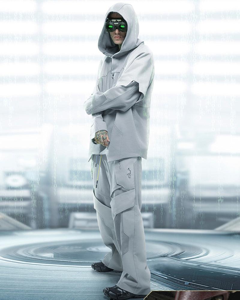 Cyberpunk Outfits White Ghost Unisex Patchwork Pants