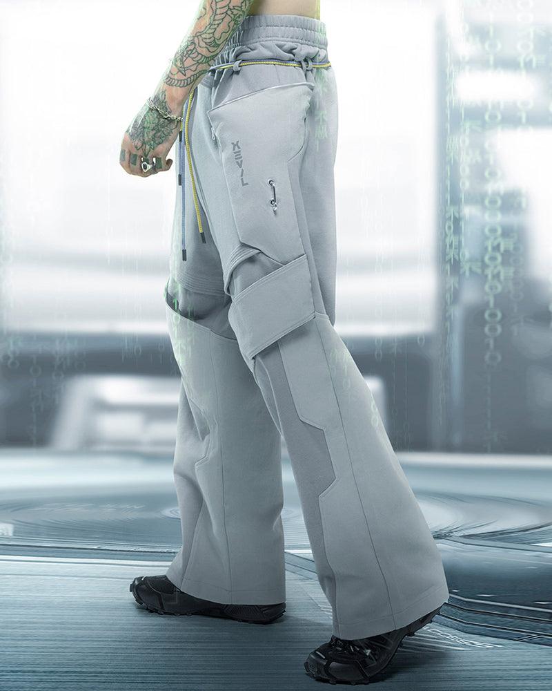 Cyberpunk Outfits White Ghost Unisex Patchwork Pants