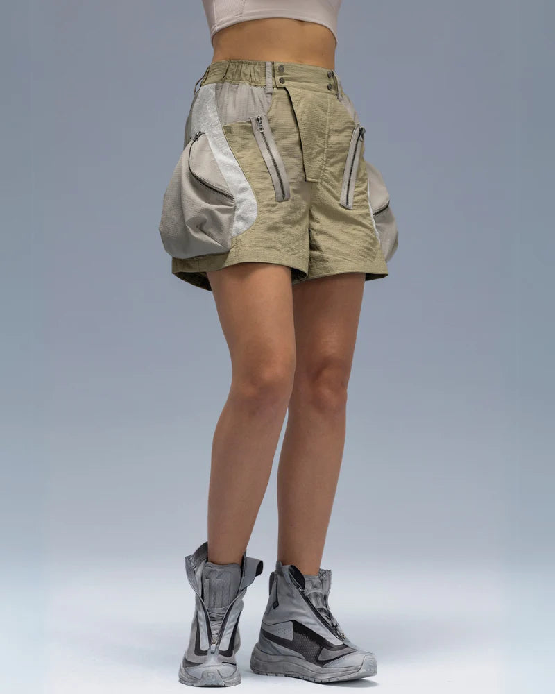 Cyberpunk Street-Style Star Arc Cocoon Pocket Shorts - Women