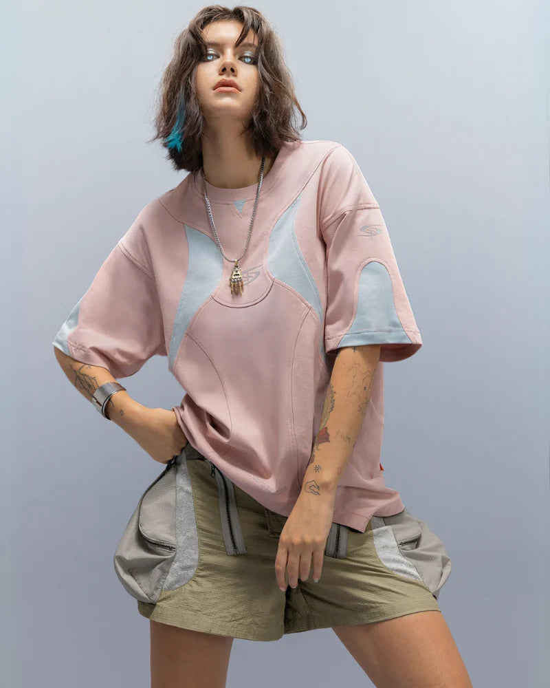 Cyberpunk Street-Style Star Arc Cocoon Pocket Shorts - Women