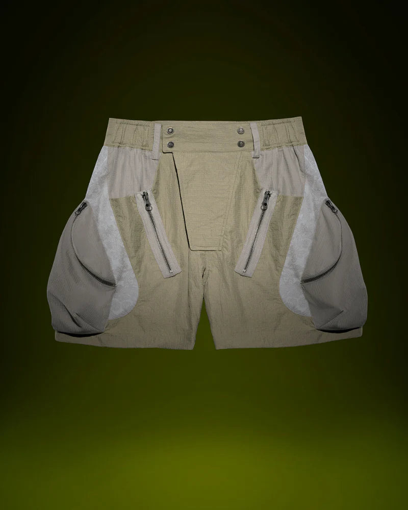 Cyberpunk Street-Style Star Arc Cocoon Pocket Shorts - Women