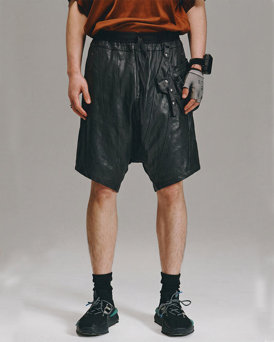 Wasteland Detachable-Pocket Drop-Crotch Shorts