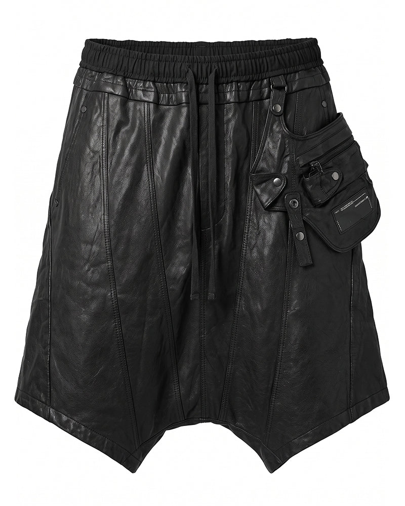 Wasteland Detachable-Pocket Drop-Crotch Shorts