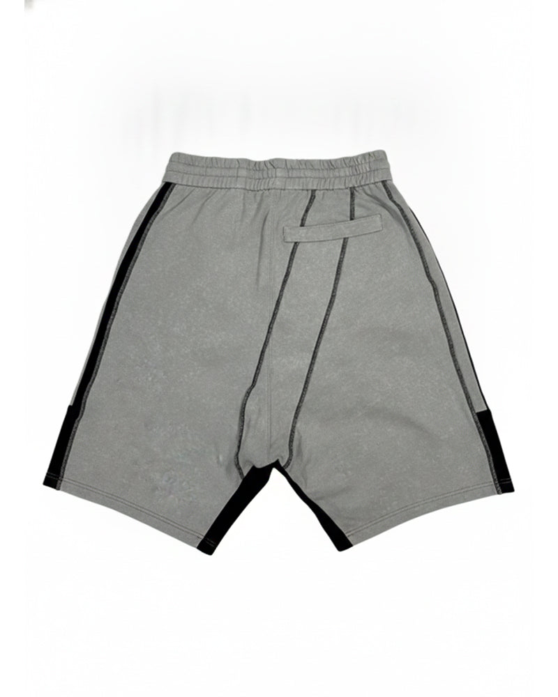 Wasteland Asymmetric Color-Block Sweat Shorts